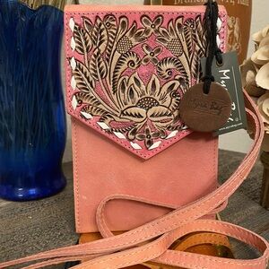 NWT Myra Bag PRAIRIE STAR PETITE HAND-TOOLED BAG IN PINK